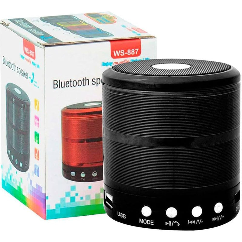 Caixa de Som 887 Mini Caixinha bluetooth Portátil USB SD FM Bateria Recarregavel Amplificada