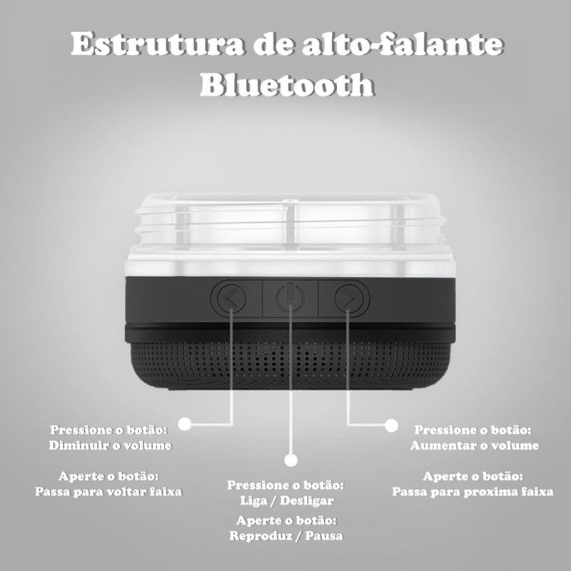 Copo térmico inox personalizado com tampa abridor e caixa de som com bluetooth Led 420ML