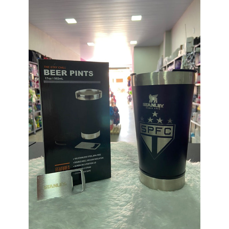 Copo Térmico Personalizado Com Tampa E Abridor 473Ml Cerveja Café Inox Gelada Quente Caneca Termica