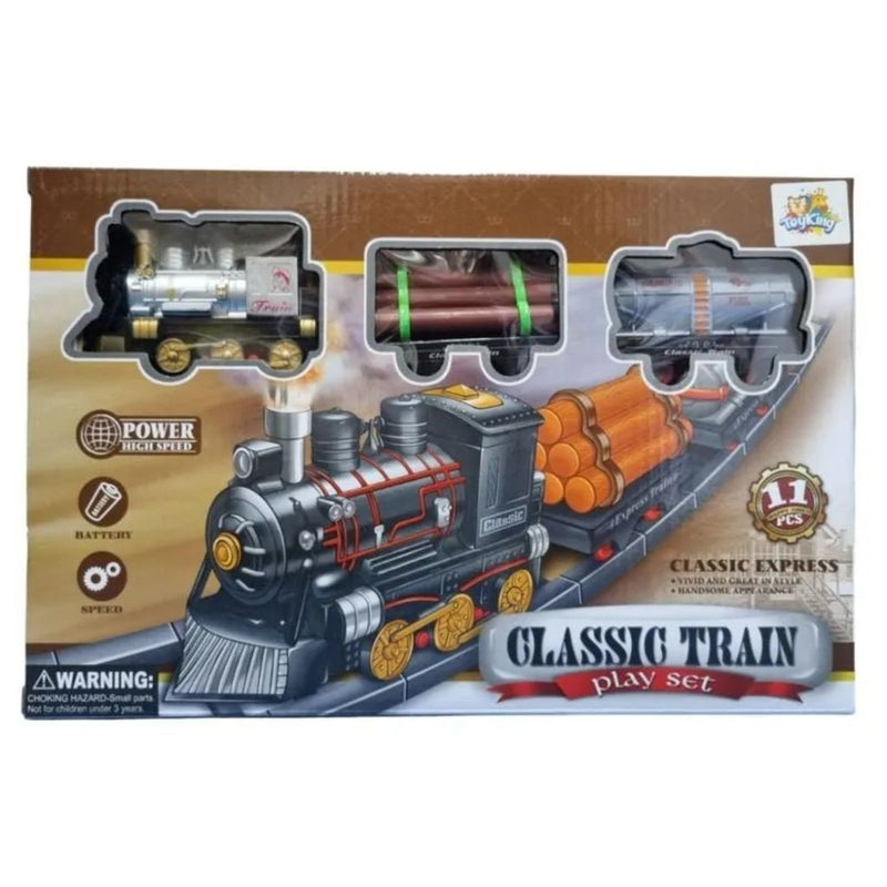 Conjunto Locomotiva Clássica 11 Peças Toy King TK-AB6368